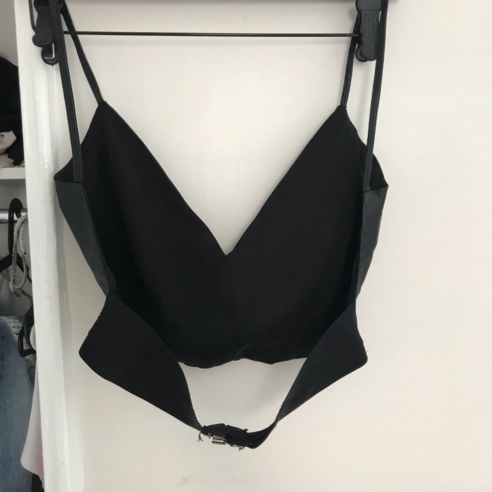 Leather crop top